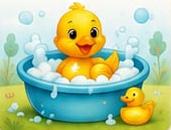 Ducky's First Bath Time